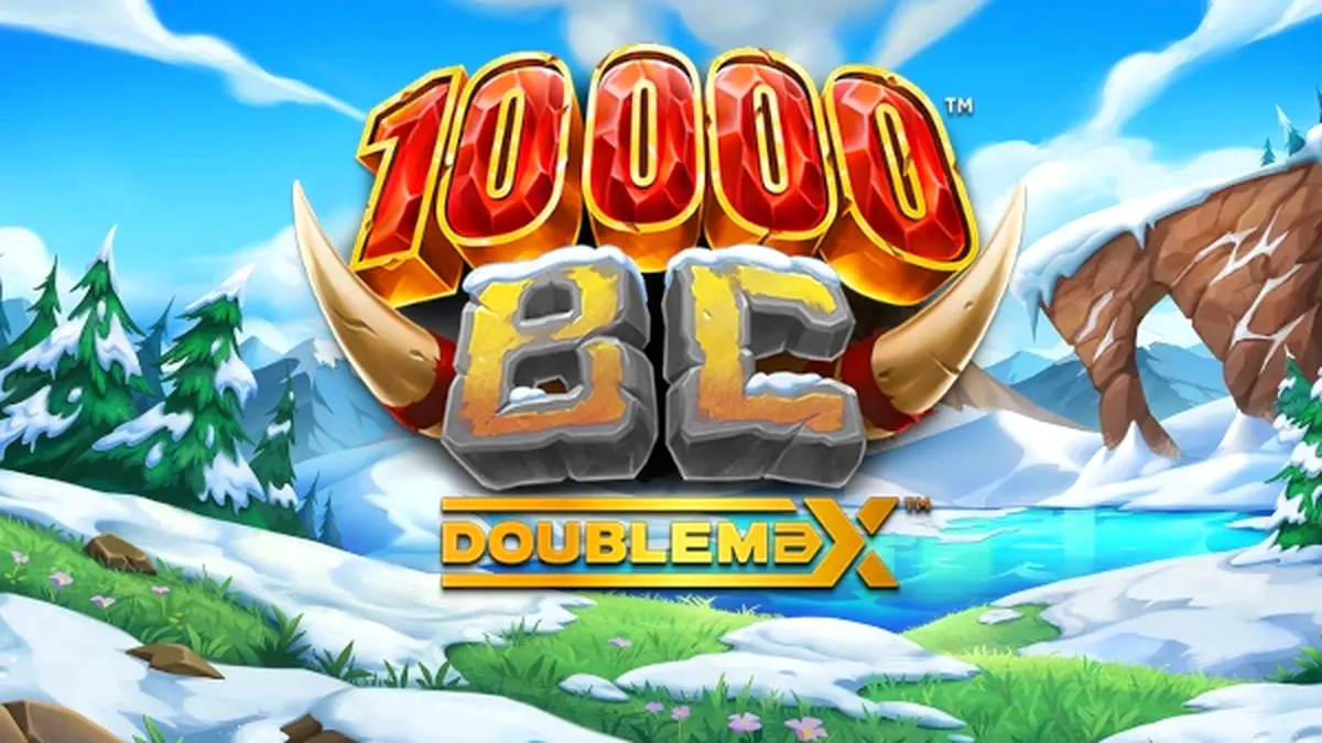 Interface do slot 10000 BC DoubleMax com tema de era glacial